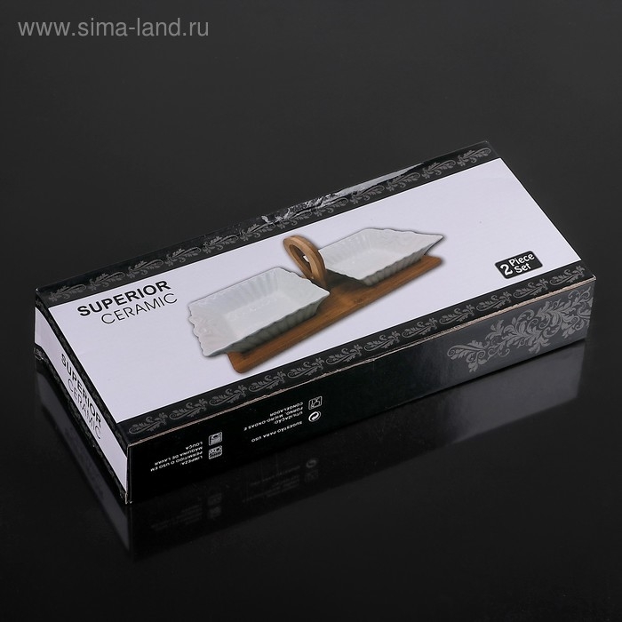 Набор салатников керамический «Эстет», 33×14×11 см, 2 предмета Набор салатников керамический «Эстет», 33×14×11 см, 2 предмета