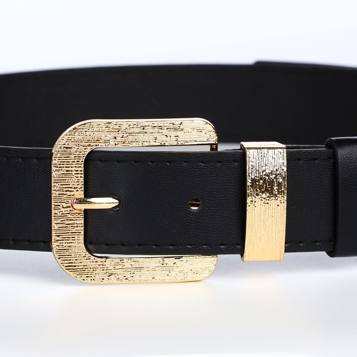 Ремень женский, ширина 3 см, пряжка металл, цвет чёрный Ремень женский, ширина 3 см, пряжка металл, цвет чёрный