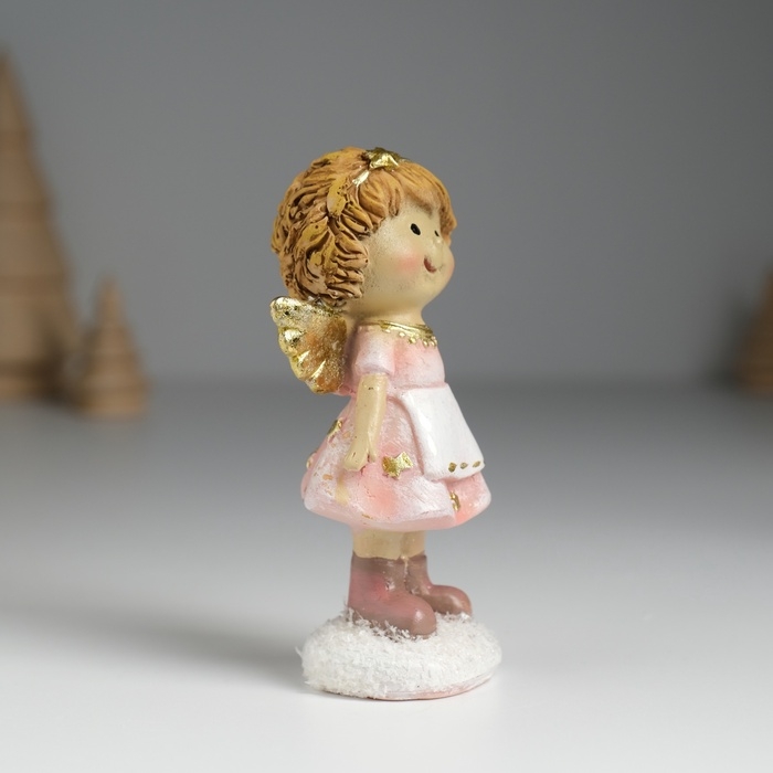 Сувенир полистоун Сувенир полистоун "Ангелочек в розовом платье и фартуке" МИКС 4,5х3,5х9,5 см