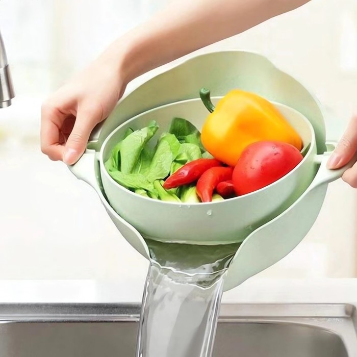 Дуршлаг кухонный с поддоном, 25×11,5 см, цвет МИКС Дуршлаг кухонный с поддоном, 25×11,5 см, цвет МИКС