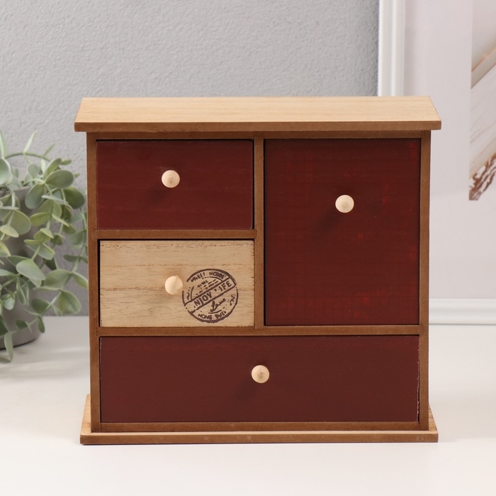 Шкатулка дерево 4 ящика  23,4х10х21 см Шкатулка дерево 4 ящика  23,4х10х21 см
