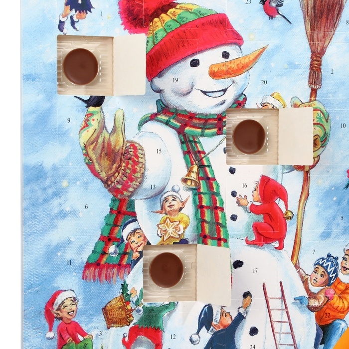 Адвент календарь с мини плитками из молочного шоколада, МИКС, 75 г Адвент календарь с мини плитками из молочного шоколада, МИКС, 75 г