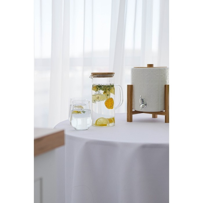 Кувшин для воды стеклянный мерный из стекла с бамбуковой крышкой BellaTenero «Эко. Фрукты», 1,2 л, 14,5×9,5×22 см Кувшин для воды стеклянный мерный из стекла с бамбуковой крышкой BellaTenero «Эко. Фрукты», 1,2 л, 14,5×9,5×22 см