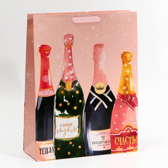 Пакет подарочный новогодний ламинированный &laquo;Бутылочку для тебя&raquo;, L 31 х 40 х 11,5 см, Новый год