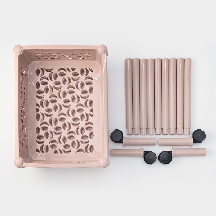 Этажерка напольная 3-х секционная Prima, на колёсиках, цвет МИКС Этажерка напольная 3-х секционная Prima, на колёсиках, цвет МИКС