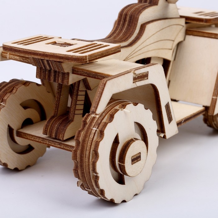 Конструктор из дерева «Квадроцикл», 14х7,7х8,3 см, в комплекте краски, кисточка и наждачная бумага Конструктор из дерева «Квадроцикл», 14х7,7х8,3 см, в комплекте краски, кисточка и наждачная бумага