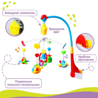 Мобиль музыкальный на кроватку «Самолетик», заводной