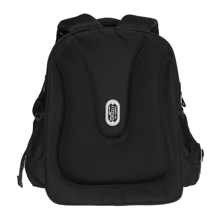 Ранец каркасный, 36 х 28 х 20 см, Grizzly, чёрный Ранец каркасный, 36 х 28 х 20 см, Grizzly, чёрный