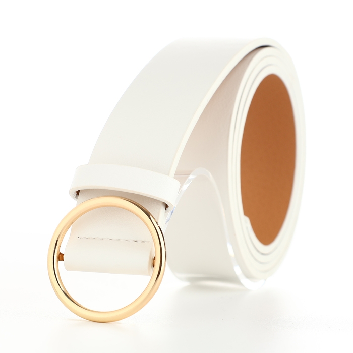 Ремень женский, ширина 3,5 см, цвет белый