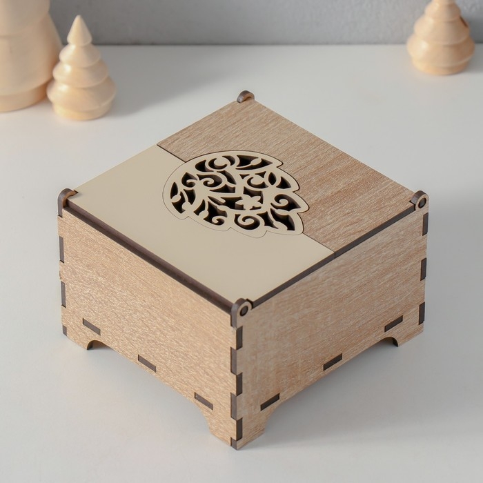 Шкатулка комбинированная  Шкатулка комбинированная "Листик" 10,5х10х7 см