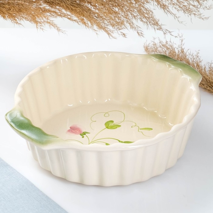 Емкость для запекания Емкость для запекания "Волна круглая" 2л / 25х8,5см, горошек