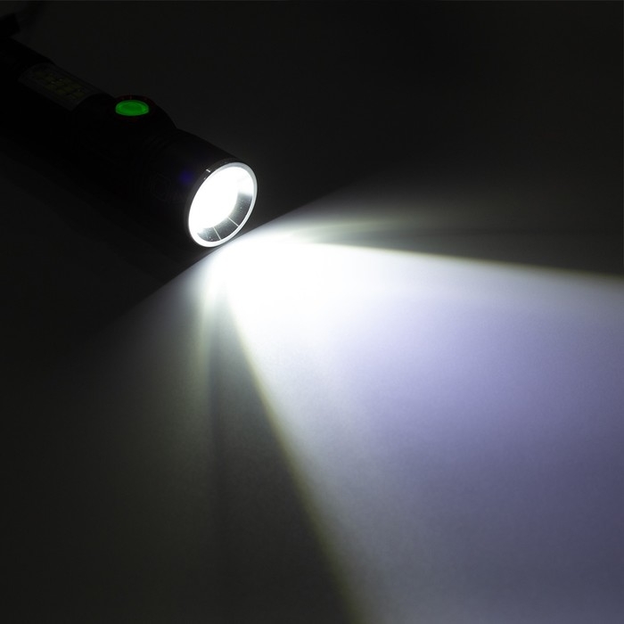 Фонарь ручной аккумуляторный, 10 Вт, 2200 мАч, P60, IPX45, zoom, 5 режимов, индикатор заряда Фонарь ручной аккумуляторный, 10 Вт, 2200 мАч, P60, IPX45, zoom, 5 режимов, индикатор заряда