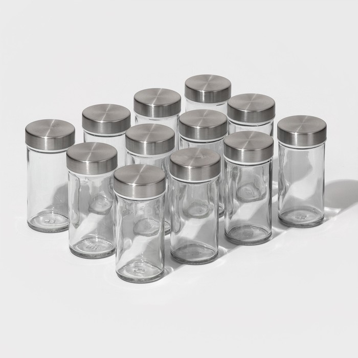 Набор стеклянных баночек для специй на подставке Magistro «Модерн», 12 шт Набор стеклянных баночек для специй на подставке Magistro «Модерн», 12 шт