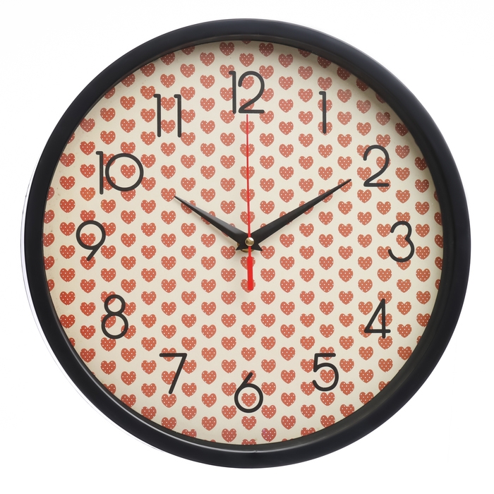 Часы настенные  Часы настенные "Сердечки", d-30 см, плавный ход