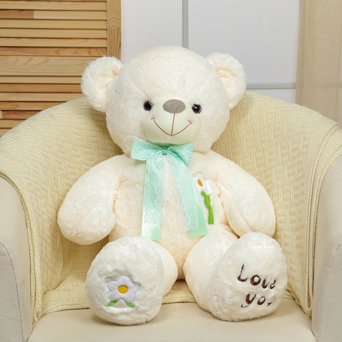Мягкая игрушка «Мишка», с бантом, 80 см, цвет белый Мягкая игрушка «Мишка», с бантом, 80 см, цвет белый