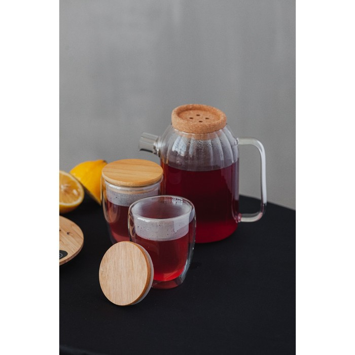 Стакан стеклянный с двойными стенками «Эко», 330 мл, цвет прозрачный Стакан стеклянный с двойными стенками «Эко», 330 мл, цвет прозрачный