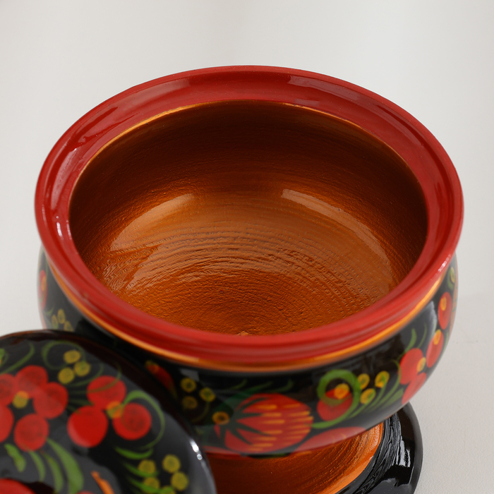 Сахарница «Ягодка» на ножке, 12×9 см, хохлома