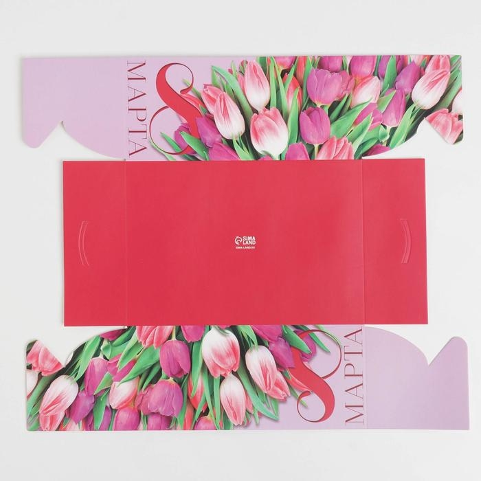 Коробка для капкейков, кондитерская упаковка с PVC крышкой, 6 ячеек «Тюльпаны», 8 марта, 23 х 16 х 10 см Коробка для капкейков, кондитерская упаковка с PVC крышкой, 6 ячеек «Тюльпаны», 8 марта, 23 х 16 х 10 см