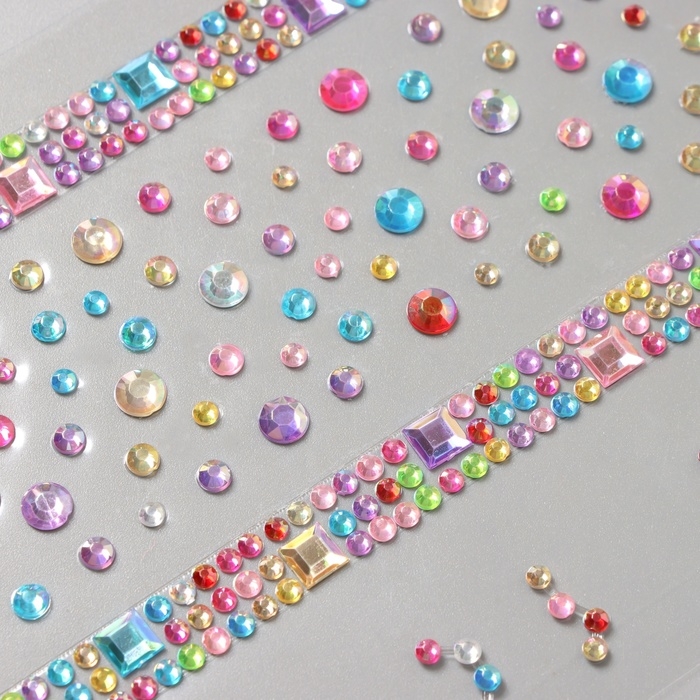 Наклейка пластик стразы "Квадратная дорога" цветная 22,5х11,5 см