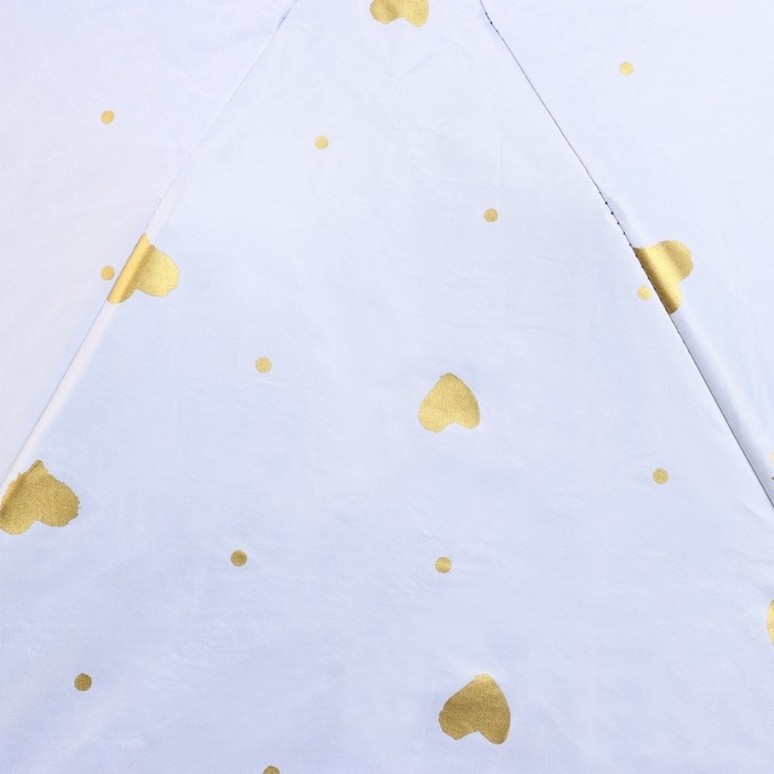 Зонт женский механический, 6 спиц, цвет белый в золотой горошек. Зонт женский механический, 6 спиц, цвет белый в золотой горошек.