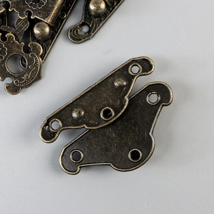 Замок металл для шкатулки Замок металл для шкатулки "Старинный" набор 4 шт 3,8х2,8х0,5 см