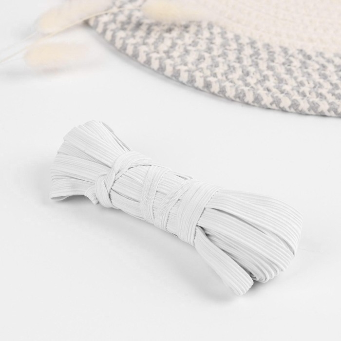 Резинка бельевая, 8 мм, 10 ± 1 м, цвет белый, цена за 1 штуку Резинка бельевая, 8 мм, 10 ± 1 м, цвет белый, цена за 1 штуку