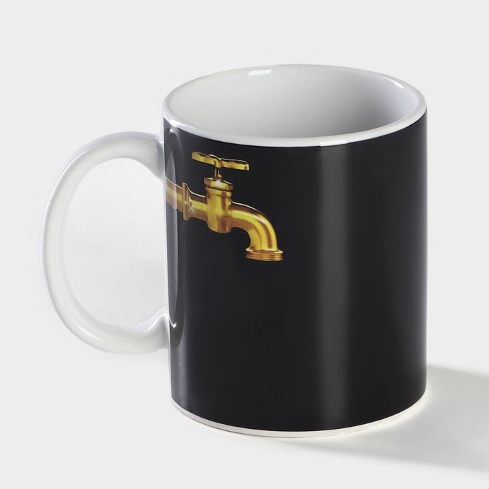 Кружка-хамелеон керамическая Доляна «Кран», 350 мл, цвет чёрный Кружка-хамелеон керамическая Доляна «Кран», 350 мл, цвет чёрный