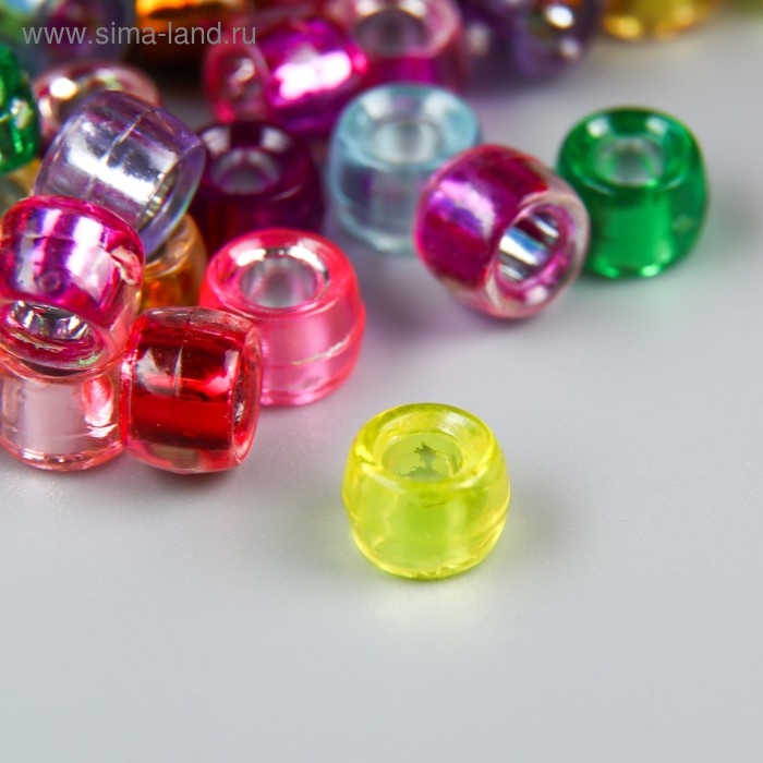 Бусины для творчества пластик Бусины для творчества пластик "Цветные цилиндрики" набор 10 гр 0,6х0,6х0,6 см