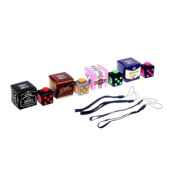 Фиджет кубик антистресс «100% спокойствие», МИКС, в шоубоксе Фиджет кубик антистресс «100% спокойствие», МИКС, в шоубоксе