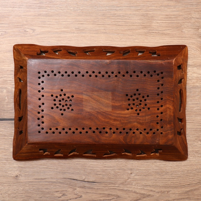 Поднос дерево Поднос дерево "Резной" 25х37х4 см МИКС