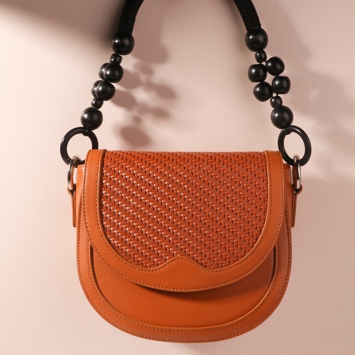 Ручки для сумки, 2 шт, вощёный шнур/дерево, 44 × 4 см, цвет чёрный