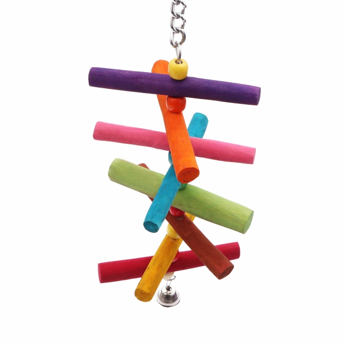 Игрушка для птиц с бусинами и колокольчиком, 18 х 10 см Игрушка для птиц с бусинами и колокольчиком, 18 х 10 см