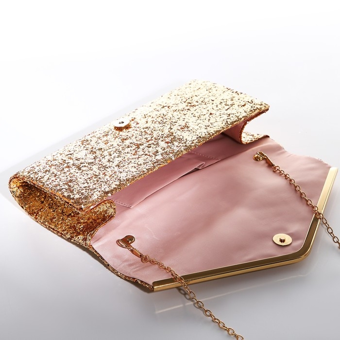 Сумка-клатч на клапане, цвет розовый