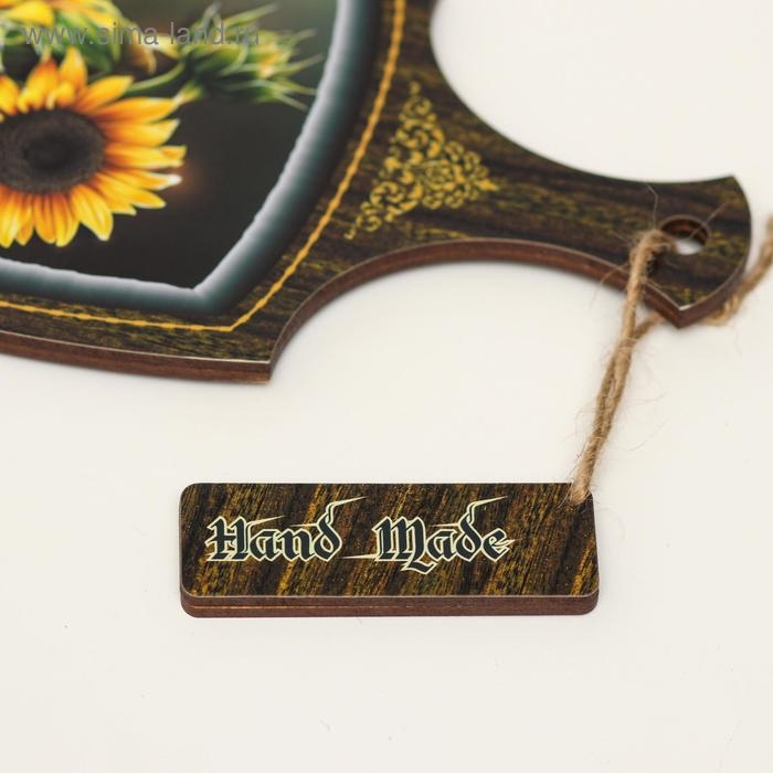 Доска декоративная  Доска декоративная "Подсолнухи с бабочкой", 22,6х13,5х0,5 см