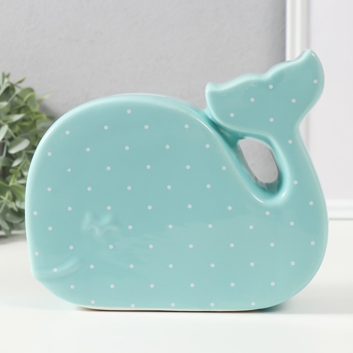 Копилка керамика Копилка керамика "Китёнок в горох" зелёный 21,5х5,2х18,2 см