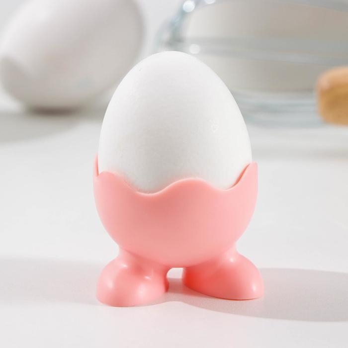 Силиконовая подставка для яиц Доляна «Ноги», 5×4 см, цвет розовый Силиконовая подставка для яиц Доляна «Ноги», 5×4 см, цвет розовый