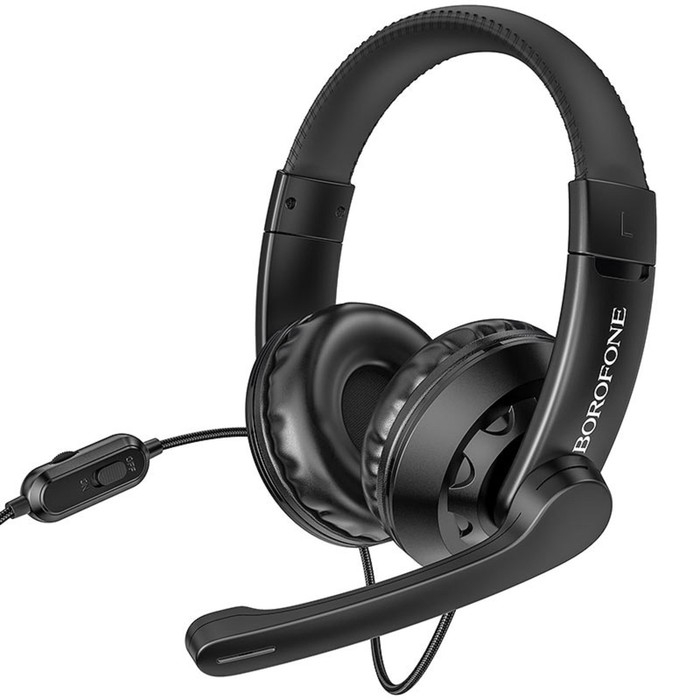 Наушники Borofone BO102, игровые, накладные, микрофон, 3.5 мм, 1.2 м, чёрные Наушники Borofone BO102, игровые, накладные, микрофон, 3.5 мм, 1.2 м, чёрные
