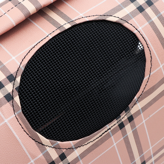 Сумка-переноска каркасная  Сумка-переноска каркасная "Клетка", размер M,  43 х 21 х 26 см, розовая