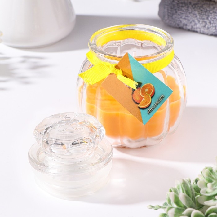 Свеча ароматическая в банке  Свеча ароматическая в банке "Горшочек", апельсин, 9х7,5см