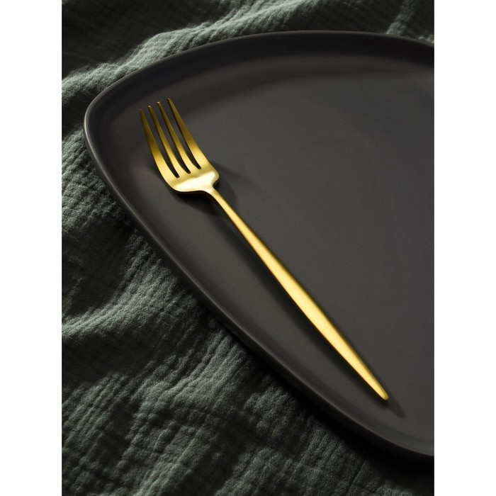 Вилка столовая из нержавеющей стали Magistro «Оску базис», h=20,5 см, цвет золотой Вилка столовая из нержавеющей стали Magistro «Оску базис», h=20,5 см, цвет золотой