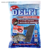 Прикормка зимняя увлажненная DELFI ICE Ready, окунь - плотва, мотыль/червь, 500 г