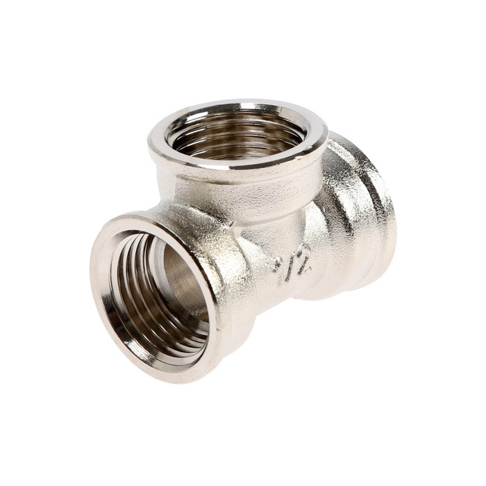 Тройник AQUALINK, 1/2 Тройник AQUALINK, 1/2", внутренняя/внутренняя/внутренняя резьба, никелированная латунь