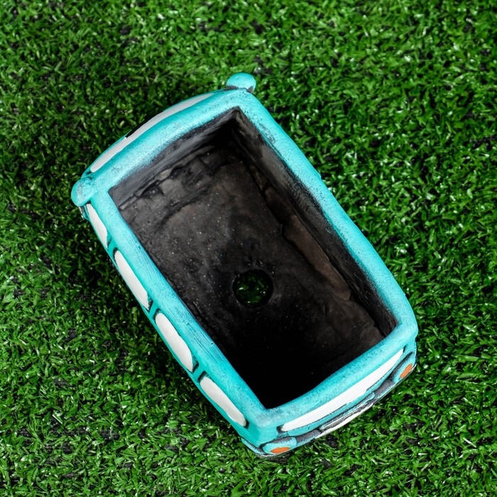 Горшок "Автобус Бон" зеленый, 14х8х7см