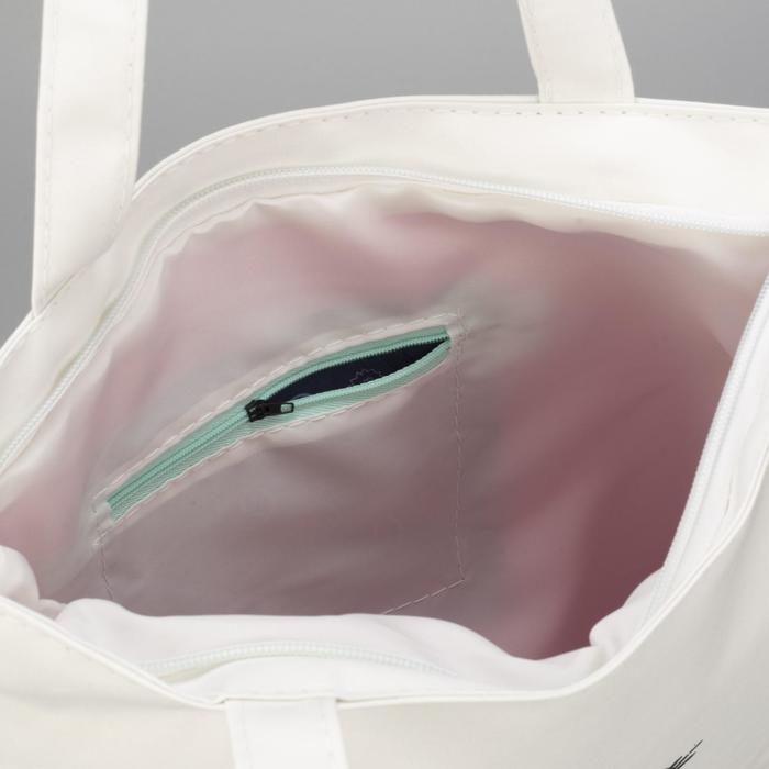 Шопер на молнии с подкладкой, цвет белый Шопер на молнии с подкладкой, цвет белый