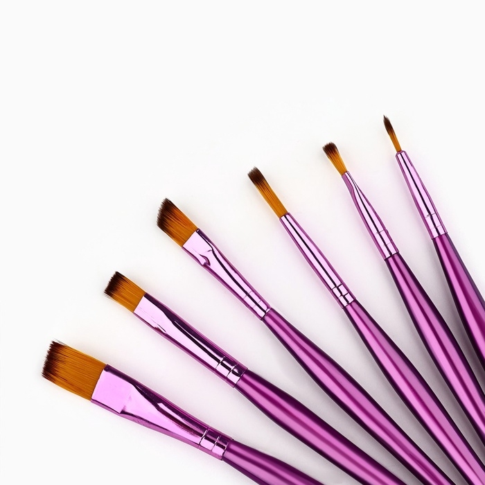 Кисть для рисования набор 6 шт. синтетика плоские «Твори» Кисть для рисования набор 6 шт. синтетика плоские «Твори»