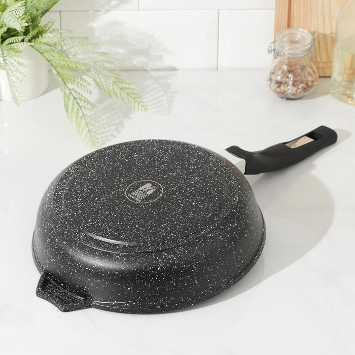 Сковорода «Гранит Black» Induction Pro, d=24 см, пластиковая ручка, антипригарное покрытие, цвет чёрный Сковорода «Гранит Black» Induction Pro, d=24 см, пластиковая ручка, антипригарное покрытие, цвет чёрный