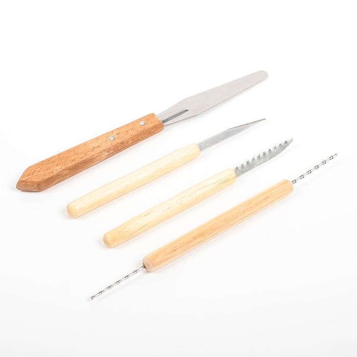Набор инструментов для лепки, 4 штуки Набор инструментов для лепки, 4 штуки