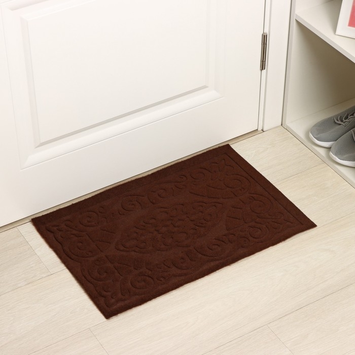 Коврик влаговпитывающий придверный Доляна «Восточная сказка», без окантовки, 38×57 см, цвет коричневый Коврик влаговпитывающий придверный Доляна «Восточная сказка», без окантовки, 38×57 см, цвет коричневый