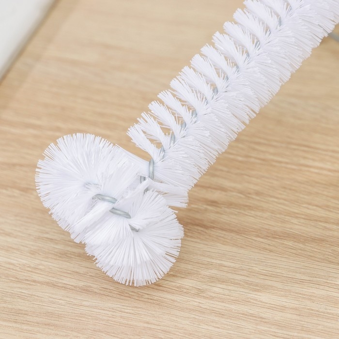 Ёрш для посуды Доляна Meli, 36×6 см, бамбуковая ручка, замшевая петелька Ёрш для посуды Доляна Meli, 36×6 см, бамбуковая ручка, замшевая петелька