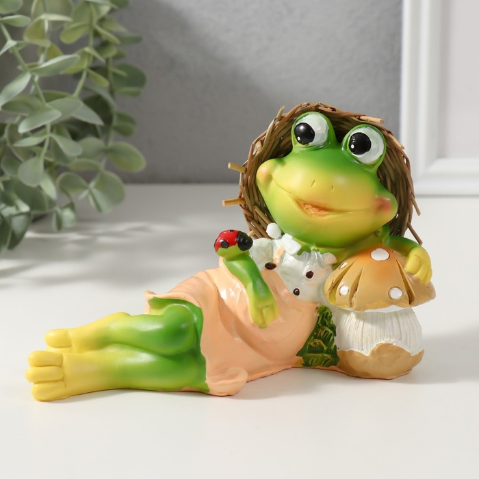 Сувенир полистоун Сувенир полистоун "Лягушонок на полянке" МИКС 10х15х5,5 см